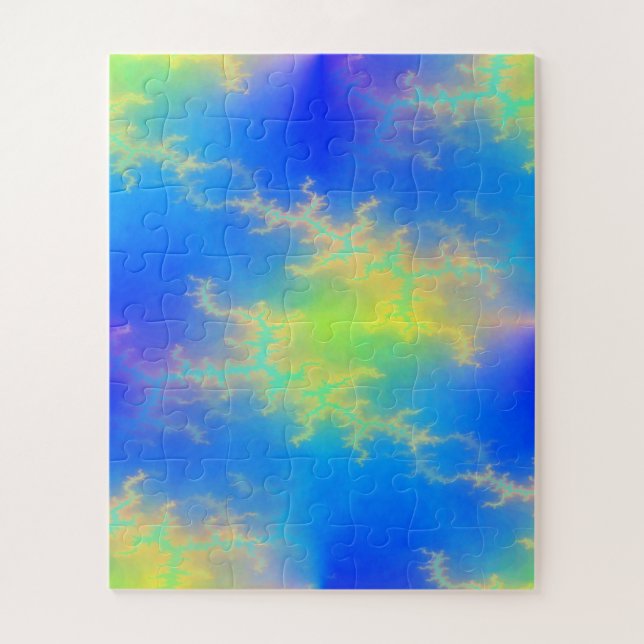 Puzzle Blue Sky & Golden Yellow Lightning Bolts (Vertical)