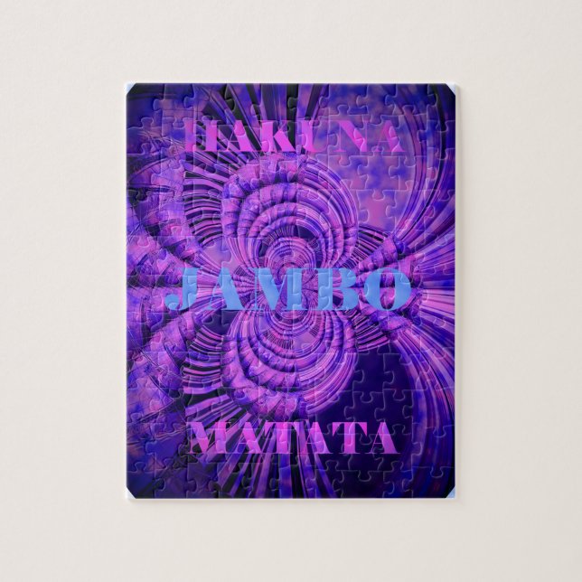 Puzzle Blue Sky Hakuna Matata Kenya Giraffe  Woven Art  C (Vertical)