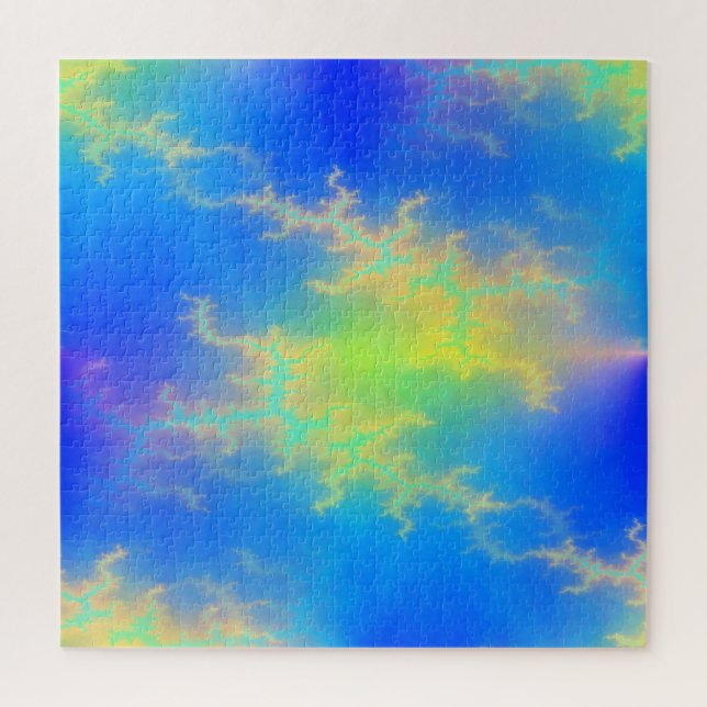 Puzzle Blue Sky y Golden Yellow Lightning Bolts (Vertical)