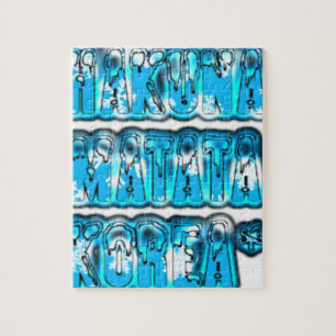 Puzzle Blue stylish vintage Zombi Design Hakuna Matata K