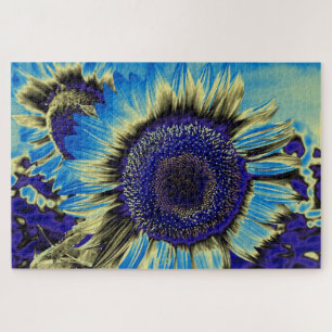 Puzzle Blue Sunflower