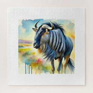 Puzzle Blue Wildebeest 230824AREF141 - Watercolor