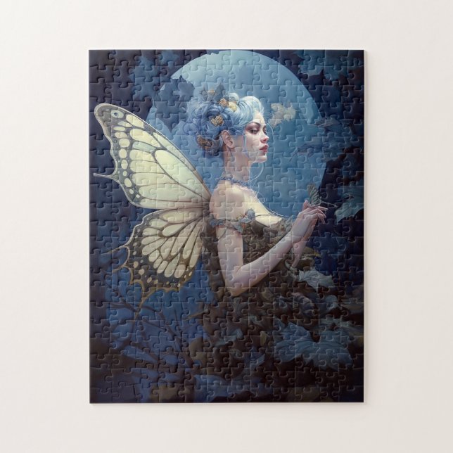 Puzzle Blue Woodland Fairy Fantasy Art (Vertical)