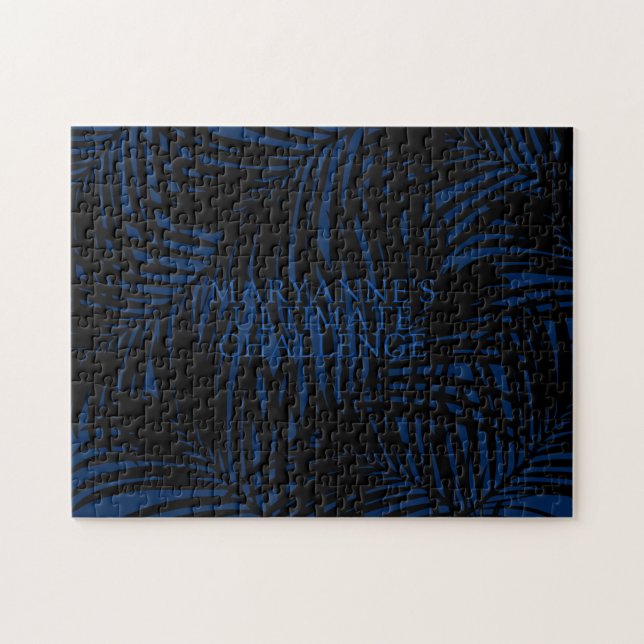 Puzzle Blue y Black Dark Tropical HARD Personalizado (Horizontal)