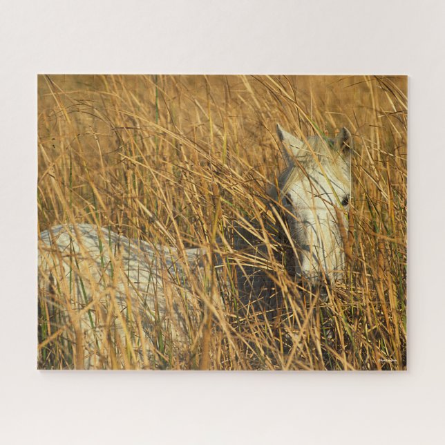 Puzzle Bob Langrish | Camarga Gris Poniéndose En Leche (Horizontal)