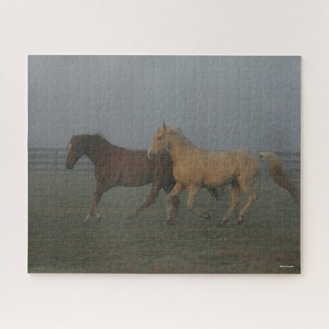 Puzzle Bob Langrish | Tennessee Walking Horses Running (Horizontal)