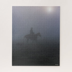 Puzzle Bob Langrish   Vaquero Montando En Niebla Con Perr