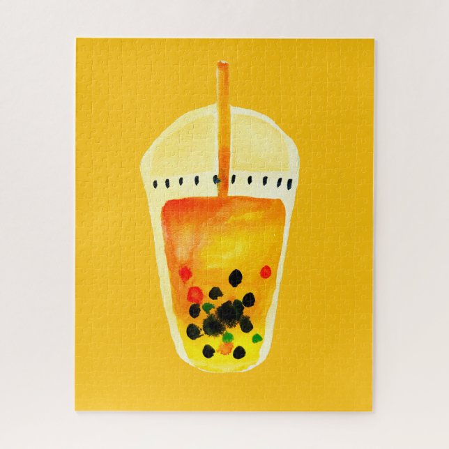 Puzzle Boba Bubble tea tea art ilustracion (Vertical)