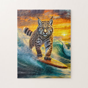Puzzle Bobcat Surfing Alaska Design Por Rich AMeN Gill