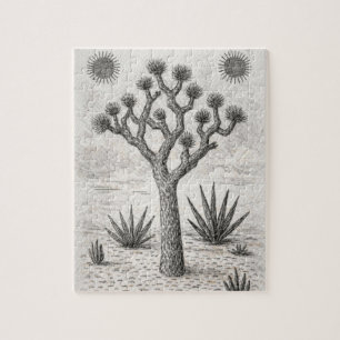 Puzzle boceto de árbol de josué arte de boceto del desi