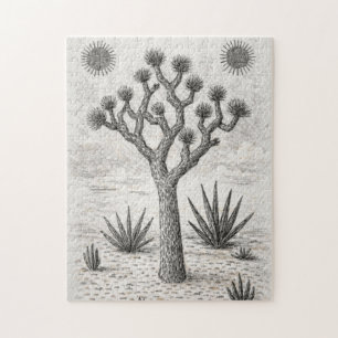 Puzzle boceto de árbol de josué arte de boceto del desi