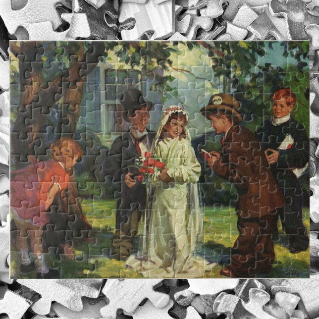 Puzzle Boda de cosecha, hijos fingen novia y novio (Subido por el creador)