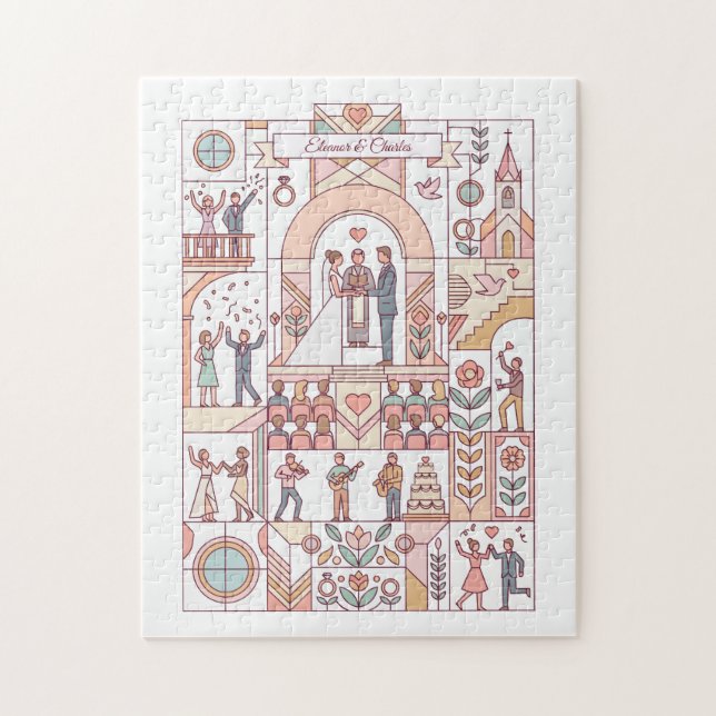 Puzzle Boda de Cuento de Art Deco (Vertical)