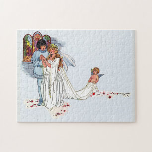 Puzzle boda de cuento de hadas