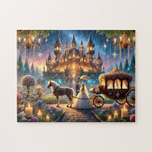 Puzzle Boda de Cuento de Hadas Castillo Carruaje Tirado p (Horizontal)