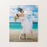 Puzzle Boda de la caligrafía de amor<br><div class="desc">Elegante caligrafía guión amor Boda foto rompecabezas</div>