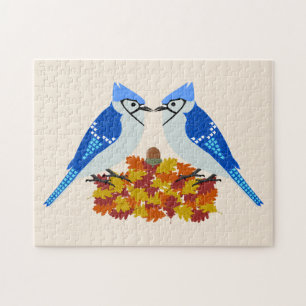 Puzzle Boda de otoño de Kissing Blue Jays