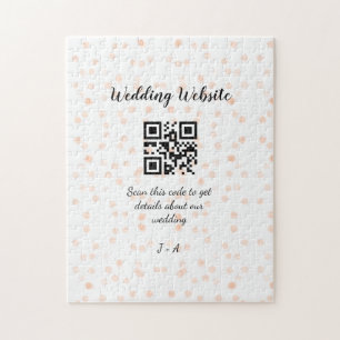 Puzzle Boda de sitio web escanear código QR para obtener 
