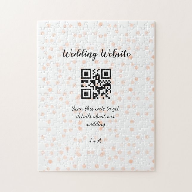 Puzzle Boda de sitio web escanear código QR para obtener  (Vertical)