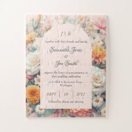 Puzzle Boda floral rosa