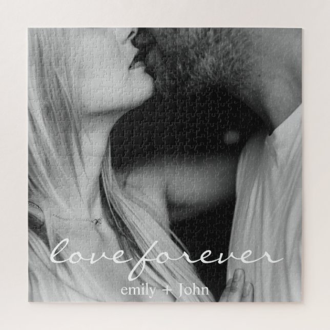 Puzzle Boda Forever Names Date Photo (Vertical)