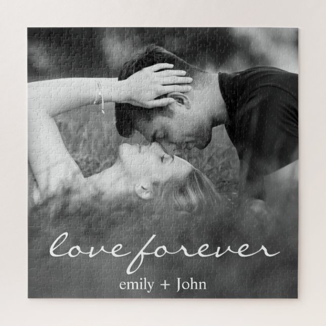 Puzzle Boda Forever Names Date Photo (Vertical)