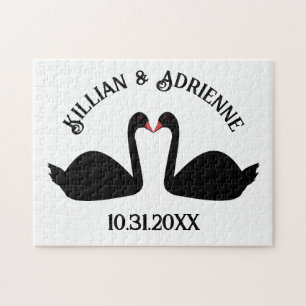 Puzzle Boda gótico besando a Personalizado de cisnes negr