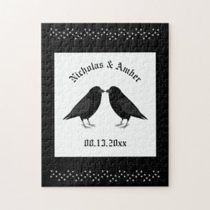 Puzzle Boda gótico Kissing Ravens Personalizado