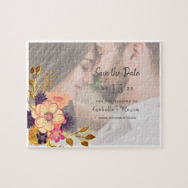 Puzzle Boda Guardar La Invitación De Fecha (Horizontal)