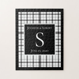 Puzzle Boda Monograma negro y blanco