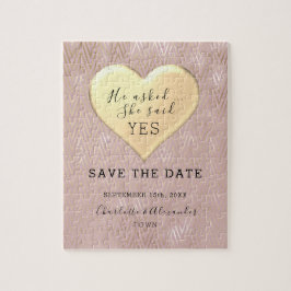 Puzzle Boda Rosa Oro Guardar la Fecha