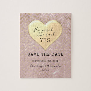 Puzzle Boda Rose Gold Salvar La Fecha