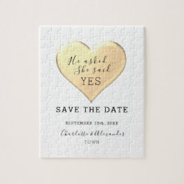 Puzzle Boda Simple Guardar La Fecha