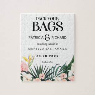 Puzzle Boda Tropical en Destino Save The Date