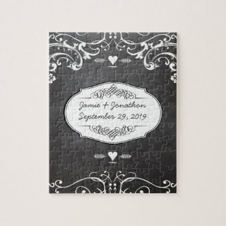Puzzle Bodas de tipografía de Chalkboard