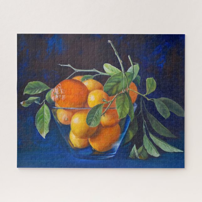Puzzle Bodegón con limones y rama de naranja (Horizontal)