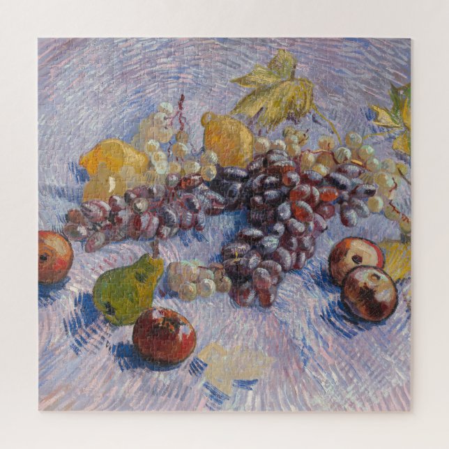 Puzzle Bodegón de uvas y manzanas de Van Gogh Impresión a (Vertical)