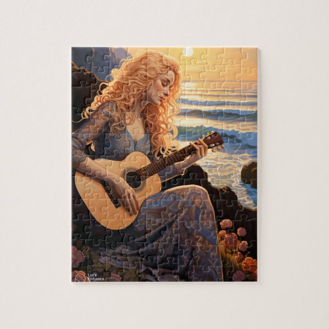 Puzzle BoHo Chica toca la guitarra (Vertical)