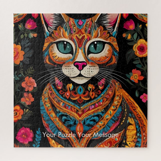 Puzzle Boho Feline Mandala (Vertical)
