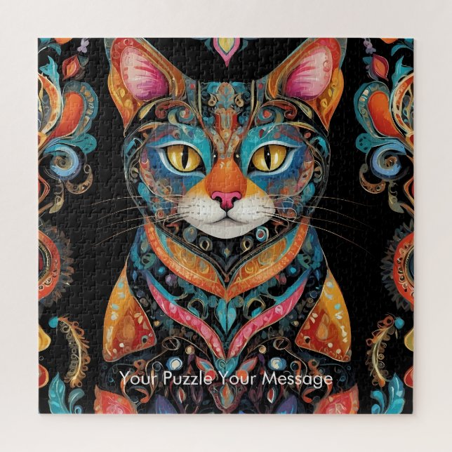 Puzzle Boho Feline Mandala (Vertical)
