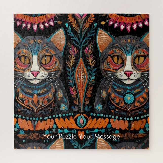 Puzzle Boho Feline Mandala (Vertical)