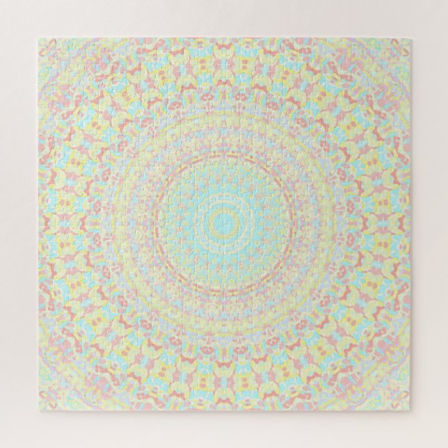 Puzzle Boho Hippie Trippy Groovy Colorful Pastel Mandala (Vertical)