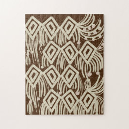 Puzzle Boho moderno macramé garabatos marrón