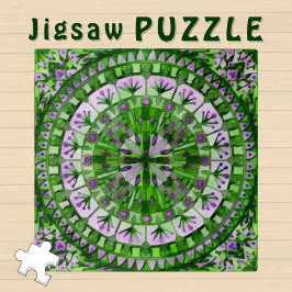 Puzzle Boho Mosaic Tile Green Grass -