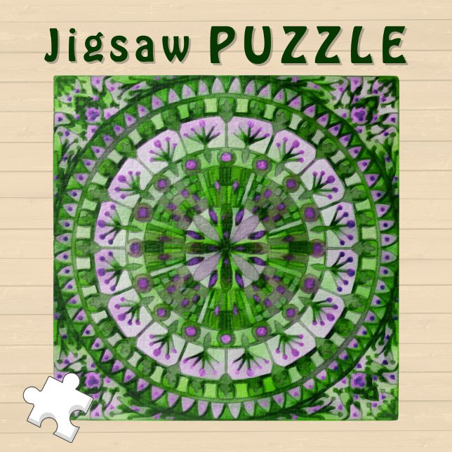 Puzzle Boho Mosaic Tile Green Grass - (Subido por el creador)