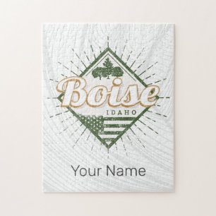Puzzle Boise City Idaho United States Vintage USA Tree