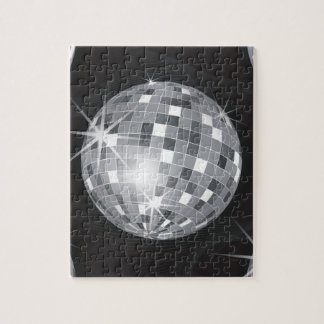 Puzzle bola de disco plateado