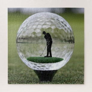 Puzzle Bola de Golf de Vidrio con Golfista Dentro,