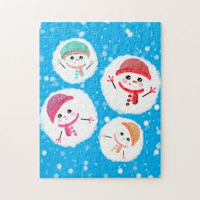 Puzzle bola de nieve y azul Snowman (Vertical)