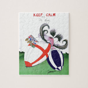 Puzzle bolas de rugbi del scoland de Inglaterra v de